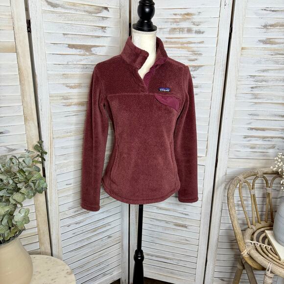 PATAGONIA Women's S Re-Tool Snap-T Fleece Pullover Jacket Polartec Rose Mauve - Picture 3 of 13